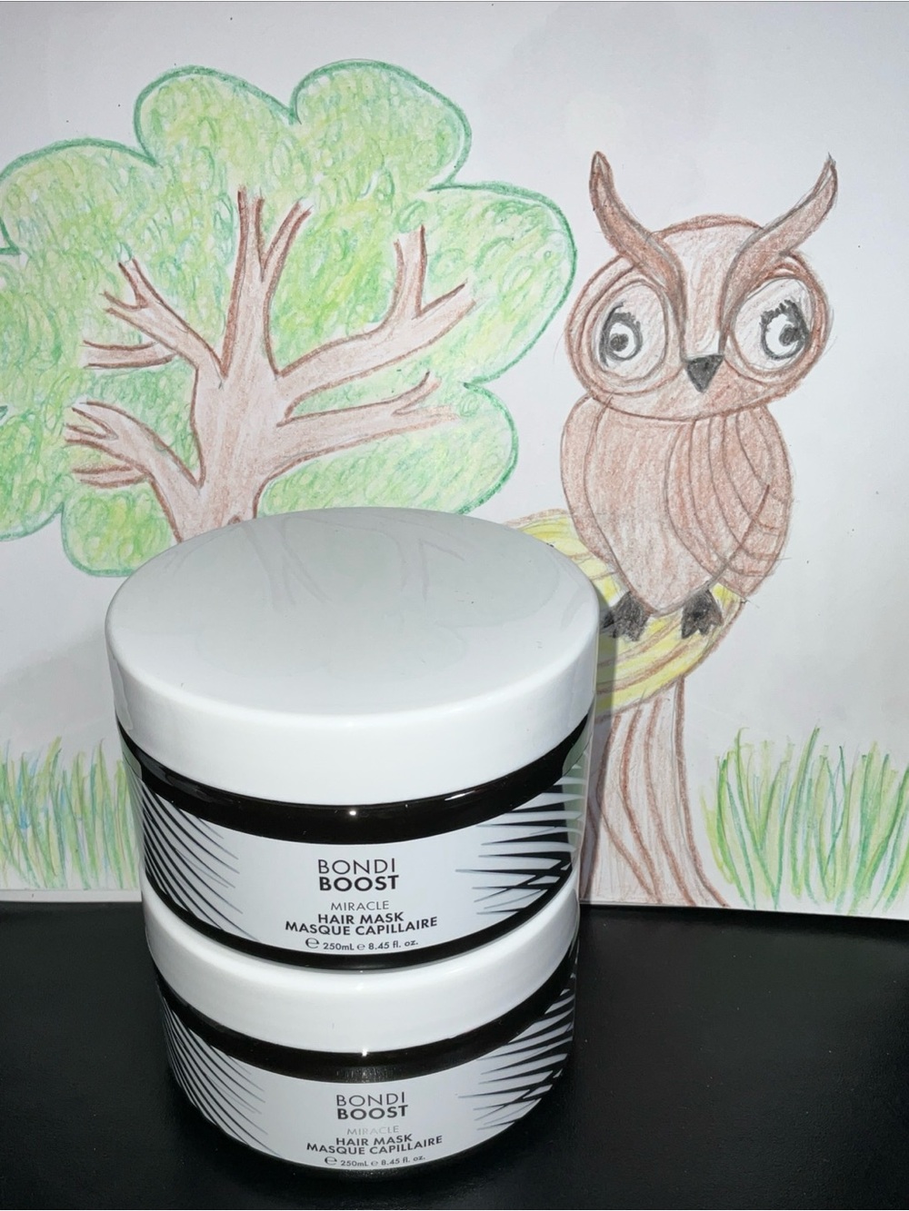 Bondi Boost Miracle Hair Mask in White and Black Jar 2 bottles